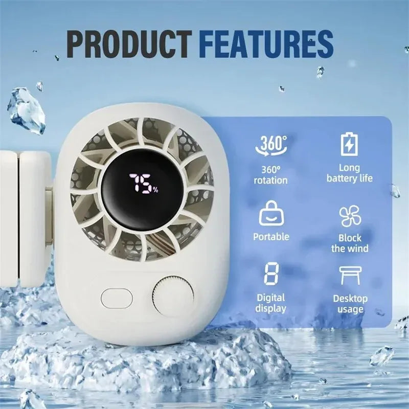 Clip-On USB Rechargeable Fan – 360° Rotating Cooling