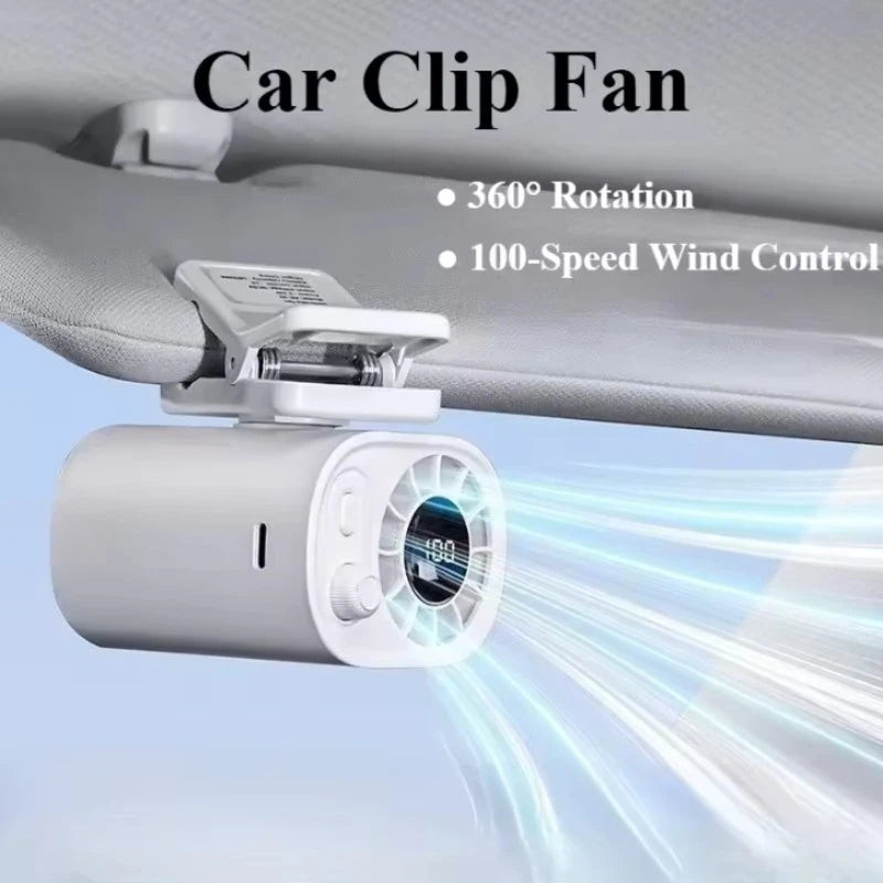 Clip-On USB Rechargeable Fan – 360° Rotating Cooling